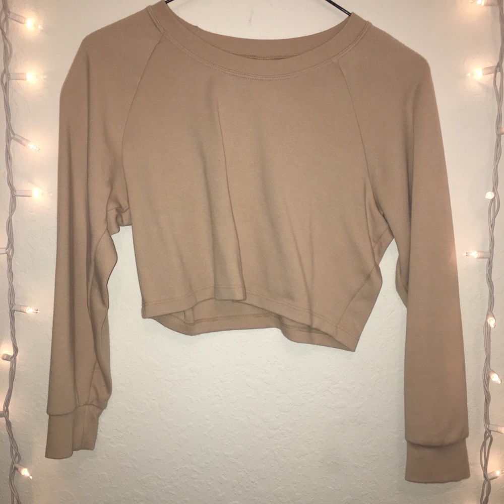 American Apparel Ponte 3/4” Sleeve Crop Top